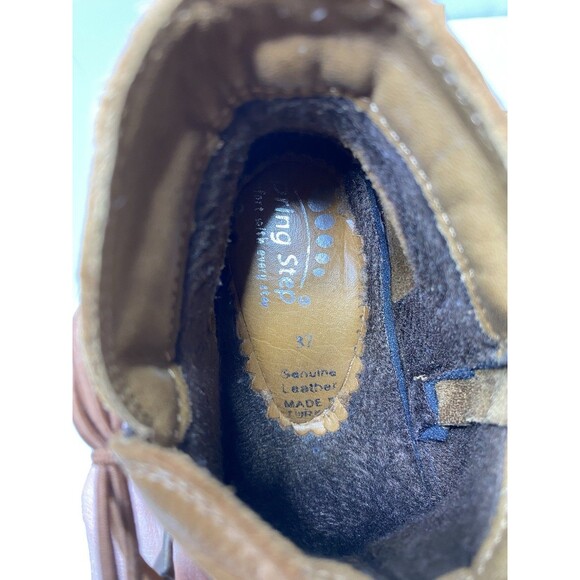 Spring Step Pomeroy Shoes Women's 6 Leather Ankle Booties Flat Moccasin Black - Picture 11 of 11